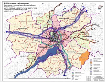 Карта положения территории в структуре Новосибирской агломерации